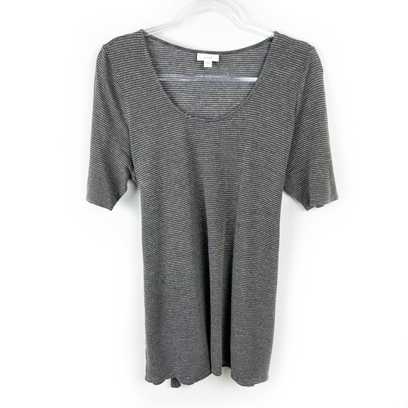 Purejill by J. Jill Taupe Linen blend tunic tie back top size: L - Picture 1 of 9